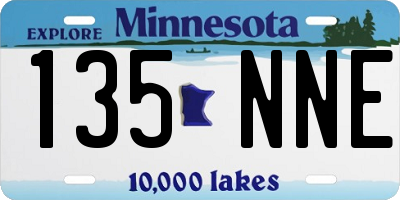 MN license plate 135NNE