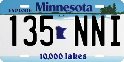 MN license plate 135NNI