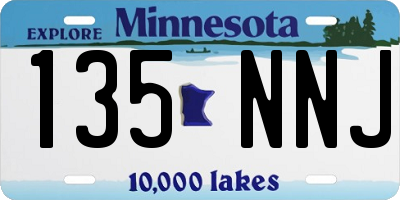 MN license plate 135NNJ