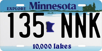 MN license plate 135NNK
