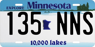 MN license plate 135NNS