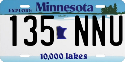 MN license plate 135NNU