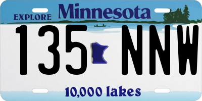 MN license plate 135NNW