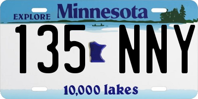 MN license plate 135NNY