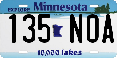 MN license plate 135NOA
