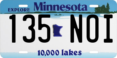 MN license plate 135NOI