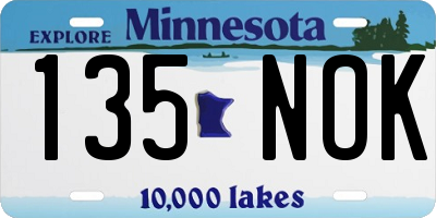 MN license plate 135NOK