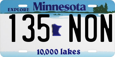 MN license plate 135NON