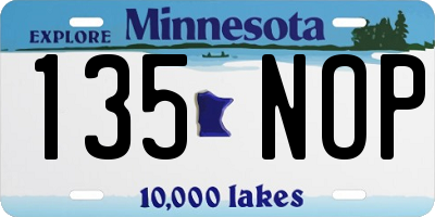 MN license plate 135NOP