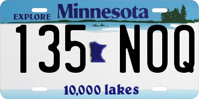 MN license plate 135NOQ
