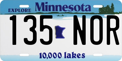MN license plate 135NOR