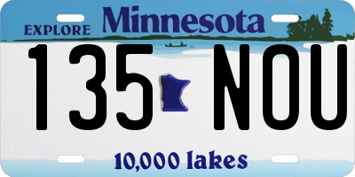 MN license plate 135NOU