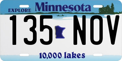 MN license plate 135NOV