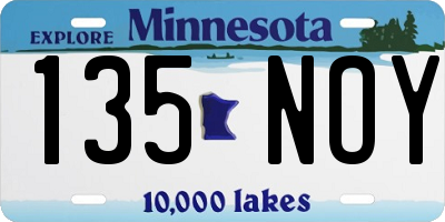 MN license plate 135NOY
