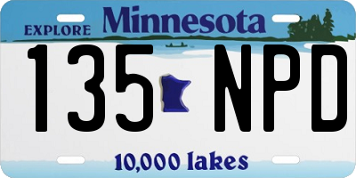 MN license plate 135NPD