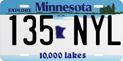 MN license plate 135NYL
