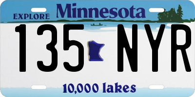 MN license plate 135NYR