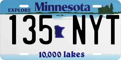 MN license plate 135NYT