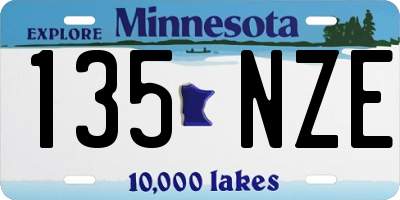 MN license plate 135NZE