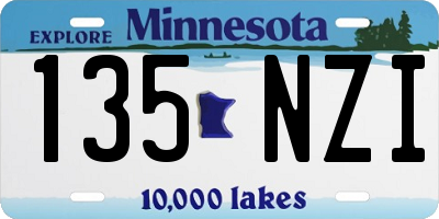 MN license plate 135NZI