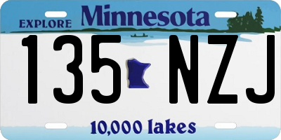 MN license plate 135NZJ