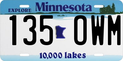 MN license plate 135OWM