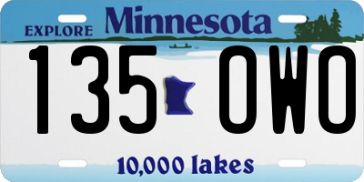 MN license plate 135OWO