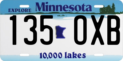 MN license plate 135OXB