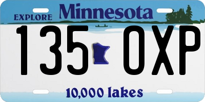 MN license plate 135OXP