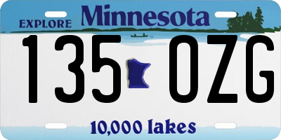 MN license plate 135OZG