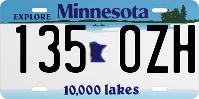 MN license plate 135OZH