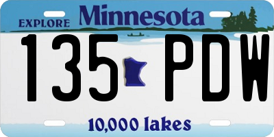 MN license plate 135PDW