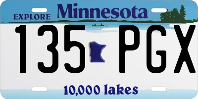 MN license plate 135PGX