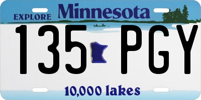 MN license plate 135PGY