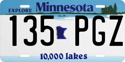 MN license plate 135PGZ