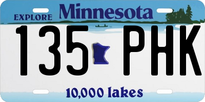 MN license plate 135PHK
