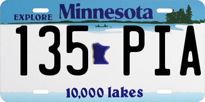 MN license plate 135PIA