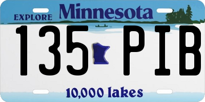 MN license plate 135PIB