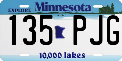 MN license plate 135PJG
