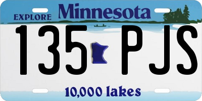 MN license plate 135PJS
