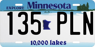 MN license plate 135PLN