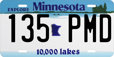 MN license plate 135PMD