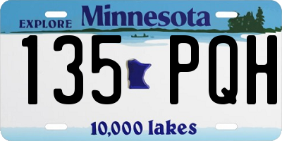 MN license plate 135PQH
