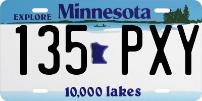 MN license plate 135PXY
