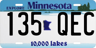 MN license plate 135QEC
