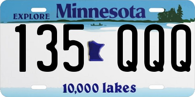 MN license plate 135QQQ