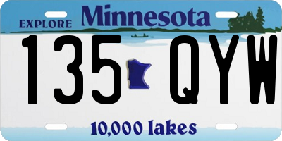 MN license plate 135QYW
