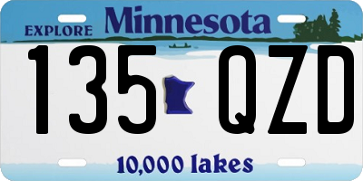 MN license plate 135QZD