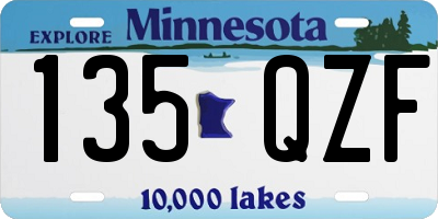 MN license plate 135QZF