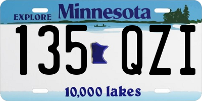 MN license plate 135QZI